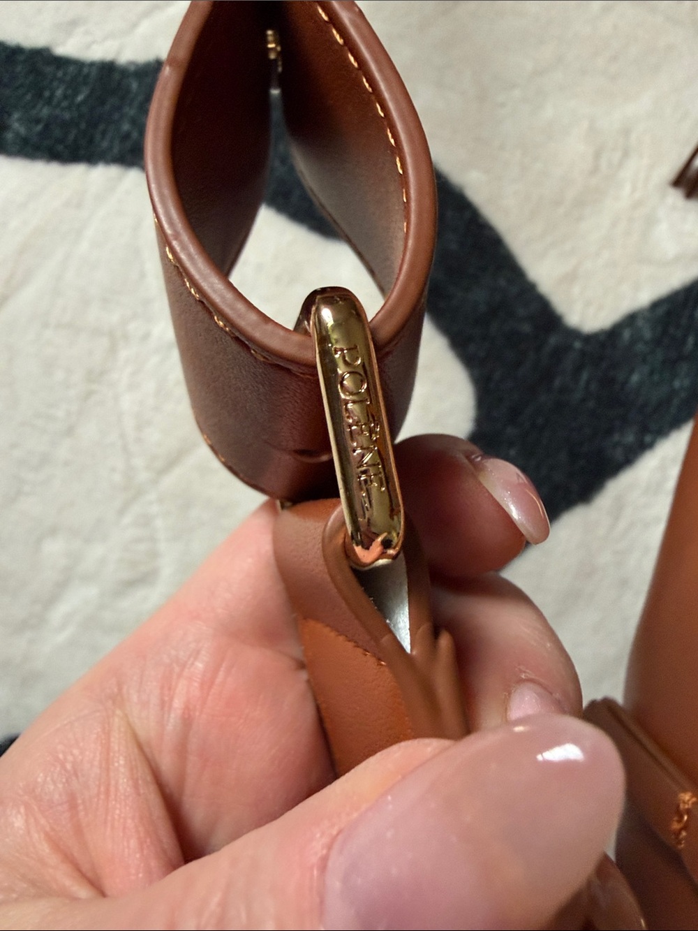 Curved Leather Belt Bag in Warm Cognac - Picture 10 of 11